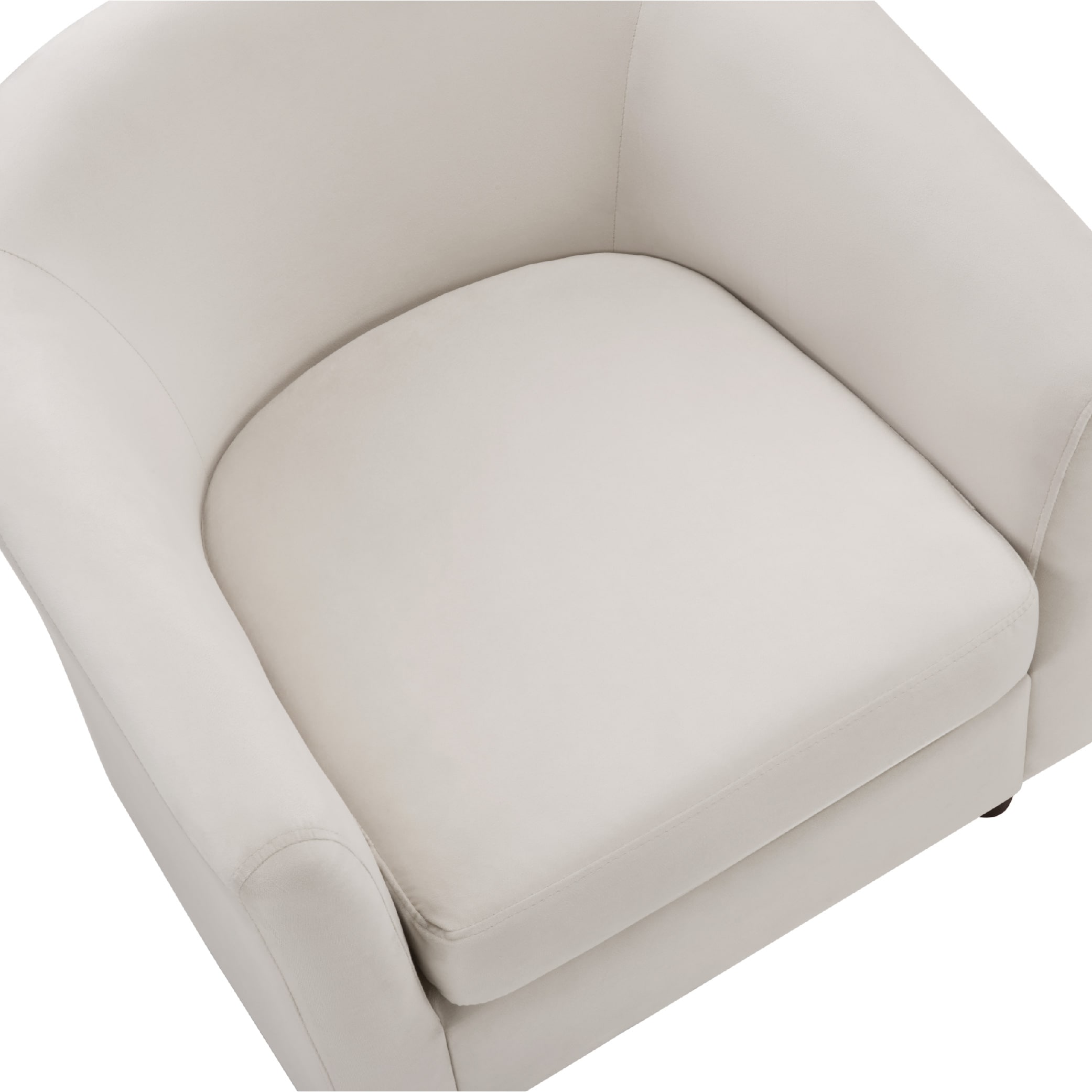 Velvet Accent Chair With Ottoman, Modern Barrel Chair Armchair For Living Room, Bedroom, White_maomaolike.com